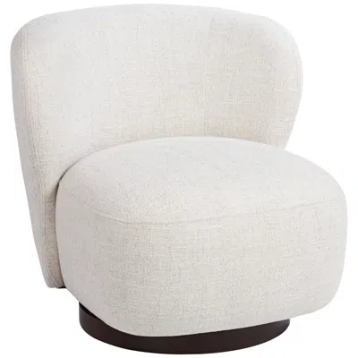 Studio 55d Pomona Off-white 30" Wide Nathan Wheat Occasional Swivel Chair