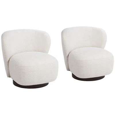 Studio 55d Pomona Off-white 30"w Nathan Wheat Occasional Swivel Chair Set Of 2
