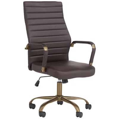 Studio 55d Primero Espresso Faux Leather Adjustable Office Chair