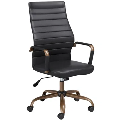 Studio 55d Primero Vintage Black Faux Leather Adjustable Office Chair