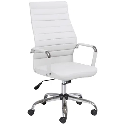 Studio 55d Primero White Faux Leather Adjustable Office Chair