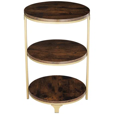 Studio 55d Ricardo 15 1/4" Wide Light Bronze 3 Tier Side Table