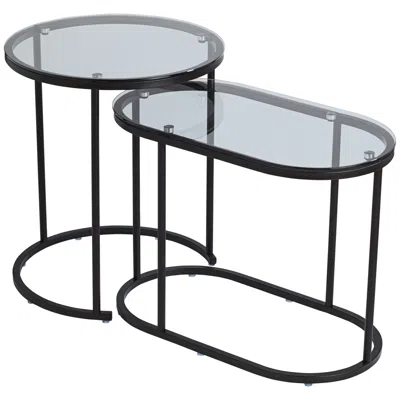 Studio 55d Santa Maria Glass Nesting Accent Tables Set Of 2