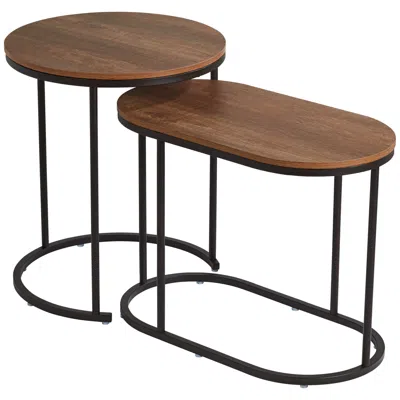 Studio 55d Santa Maria Walnut Nesting Accent Tables Set Of 2