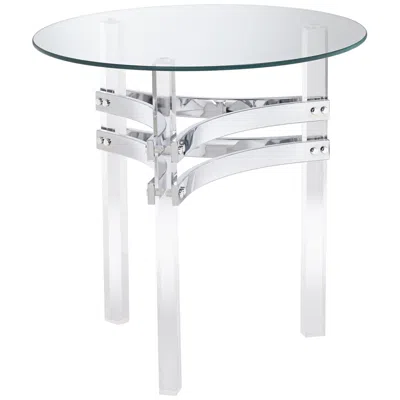 Studio 55d Serenity 23 3/4" Wide Glass And Clear Acrylic Accent Table