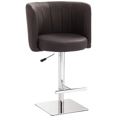Studio 55d Triton Brown Faux Leather Swivel Adjustable Bar Stool