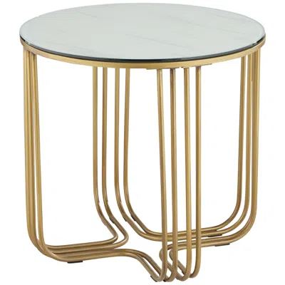 Studio 55d Yuri Bronze Metal And Glass End Table