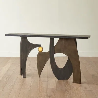 Studio A Home 64'' Marble Top Console Table In Brown