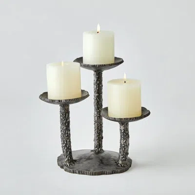 Studio A Home 9.5'' H Metal Tabletop Candelabra In Black;gray