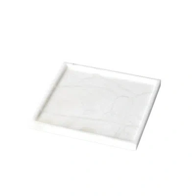 Studio A Home Alabaster Square Plateau In White
