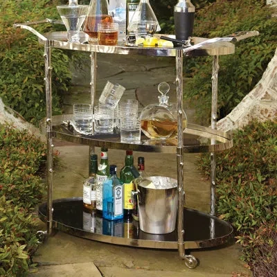Studio A Home Arbor Bar Cart In Nickel