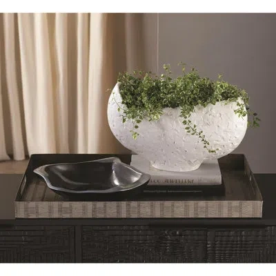 Studio A Home Asymmetrical Stipple Bowl-matte White
