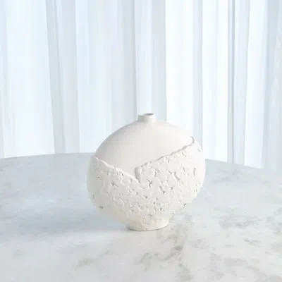 Studio A Home Asymmetrical Stipple Table Vase In Matte White