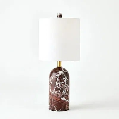 Studio A Home Callanish Marble Lamp-maroon-lg In Brown;white;red