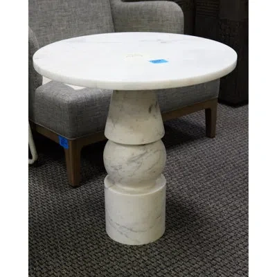 Studio A Home Cargo Marble Top End Table In Banswara White