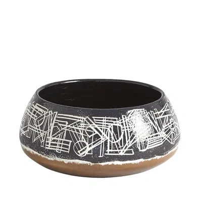 Studio A Home Celebration Bowl In Black,white,brown