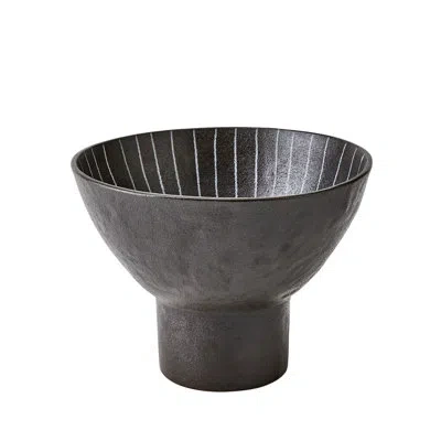 Studio A Home Cinder Footed Bowl-striped In Black