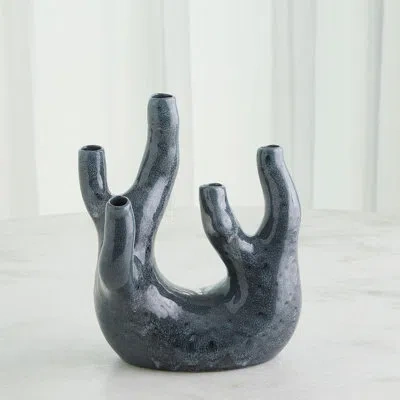 Studio A Home Creation Handmade Earthenware Table Vase In Blue