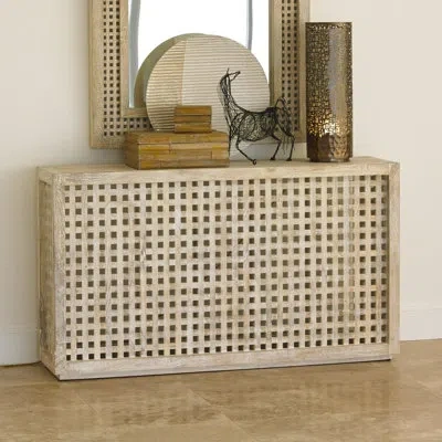 Studio A Home Driftwood Lattice Console In Beige