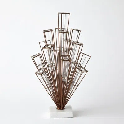 Studio A Home Flaunt Flower Sculpture In Antique Brass