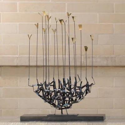 Studio A Home Flock Sculpture In Black;gold