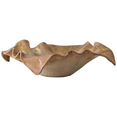 Studio A Home Folded Ripple Raku Decorative Bowl