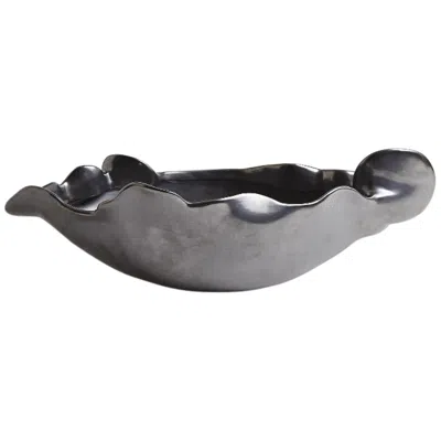 Studio A Home Free Form Glaze Graphite Gray Ceramic Decorative Bowl
