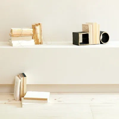 Studio A Home Geometry Bookends-iron/gold-pair In Black;gold