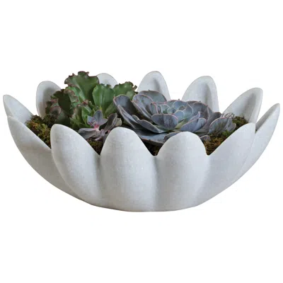 Studio A Home Gingerleaf White Matte Marble Bowl