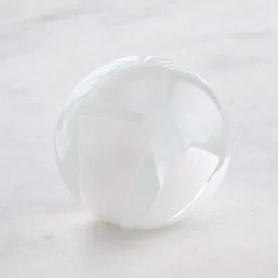 Studio A Home Glass Flakes Orb Paperweight In White