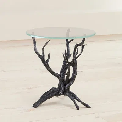 Studio A Home Glass Top End Table In Clear