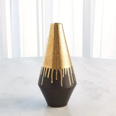 Studio A Home Gold Drip Vase-lg In Black;gold