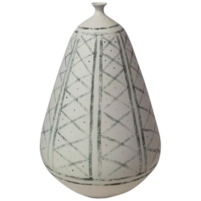 Studio A Home Grenz White And Light Blue 14"h Porcelain Decorative Vase