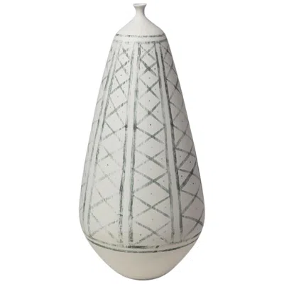 Studio A Home Grenz White W/ Light Blue 18 1/2"h Porcelain Decorative Vase