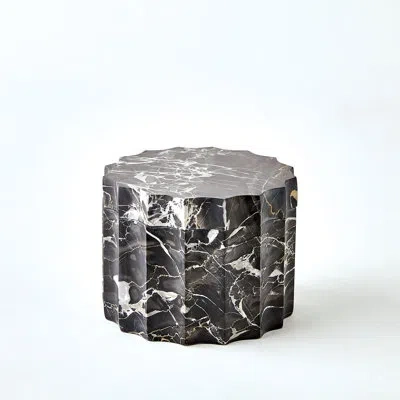 Studio A Home Ionic Jar-golden Portoro-lg In Black;white