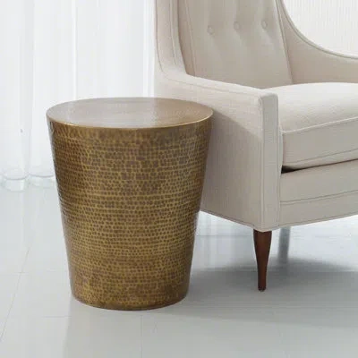 Studio A Home Izmir Hammered Side Table-antique Brass
