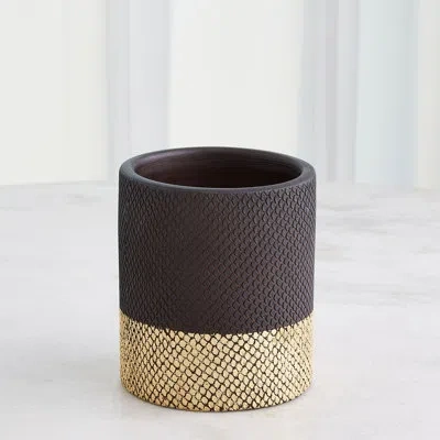 Studio A Home Java Vase-matte Black/gold Metallic-sm In Black;gold