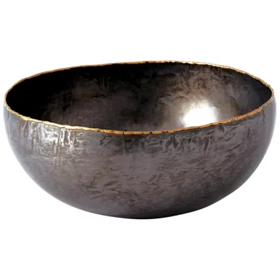 Studio A Home Laforge 10 1/2" Wide Gray Rustic Braised Metal Modern Bowl