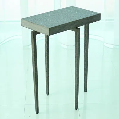 Studio A Home Laforge Accent Table-natural Iron W/flamed Granite Top