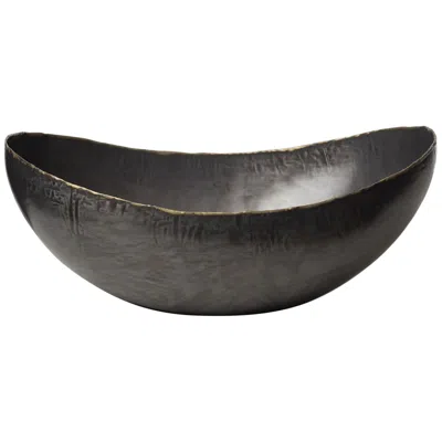 Studio A Home Laforge Semi-gloss Bronze 20 3/4" Wide Oval Modern Centerpiece Bowl