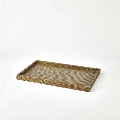 Studio A Home Lames Tray-aged Brass-sm In Black;brass