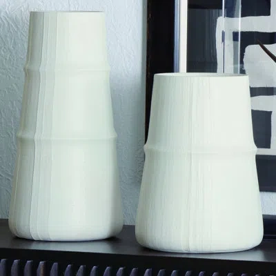 Studio A Home Linen Table Vase In Soft White