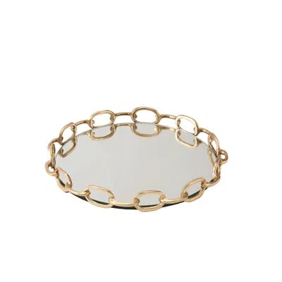 Studio A Home Linked Mirrored Tray-brass-lg In Clear