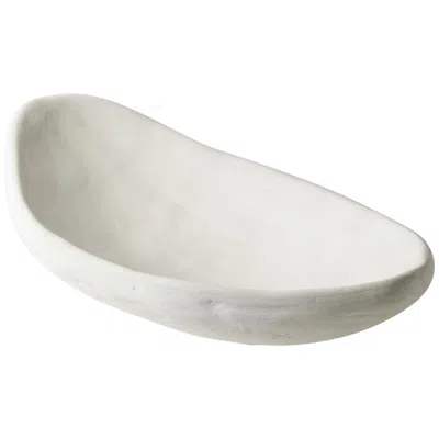 Studio A Home Modernist 19 1/2" Wide White Plaster Decorative Bowl