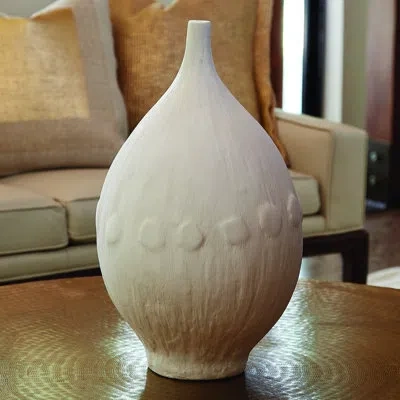 Studio A Home Modernist Vase-white Plaster