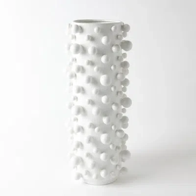 Studio A Home Molecule Vase-graphite-lg In Matte White