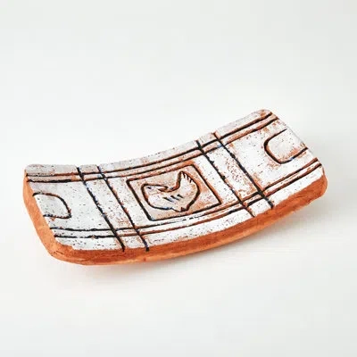 Studio A Home Paradise Platter-duck In White;orange