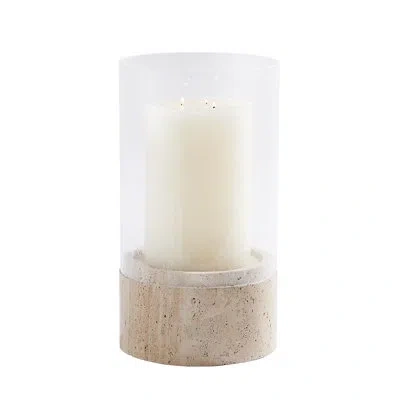 Studio A Home Priory Hurricane-travertine In Beige;clear