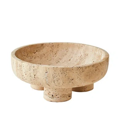 Studio A Home Priory Low Bowl-travertine In Beige
