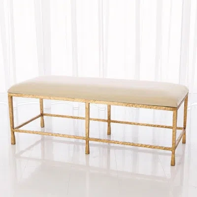 Studio A Home Quad Pod Bench W/muslin Cushion In Gold Leaf